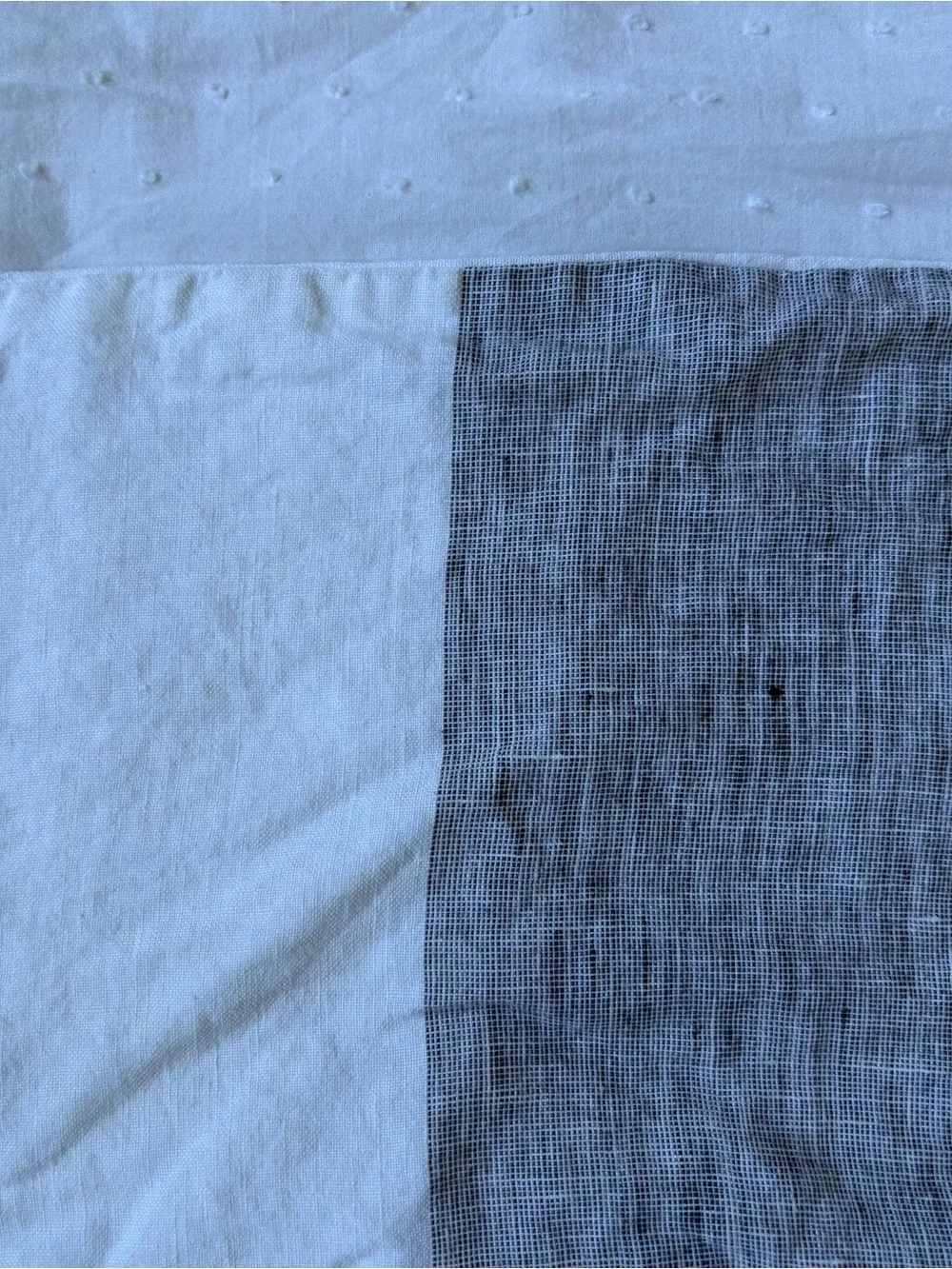 West Elm 100% Linen Gray & White Colorblock Standard Pillowcase Sham 20x26”